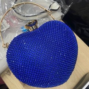 Blue heart purse